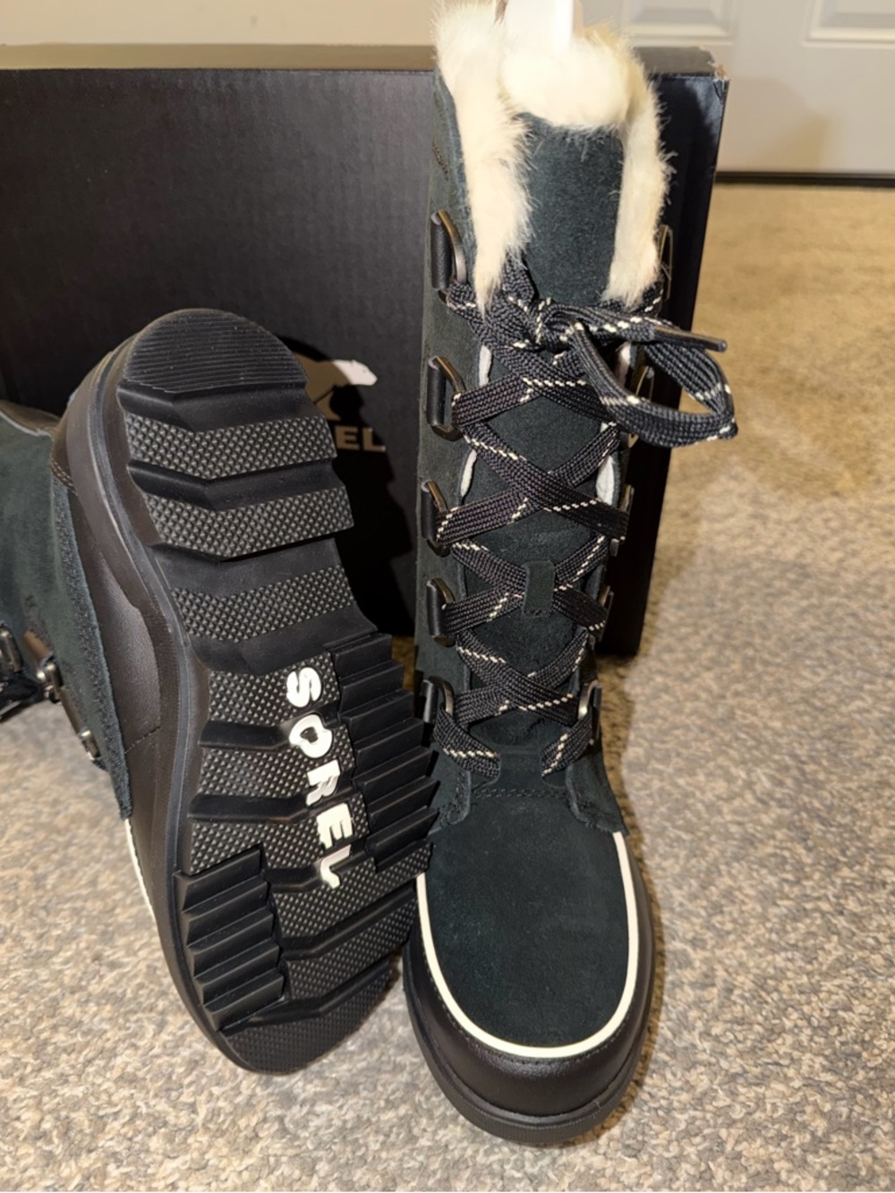 SOREL Tivoli IV Black Leather Waterproof Tall Boots - Picture 4 of 13